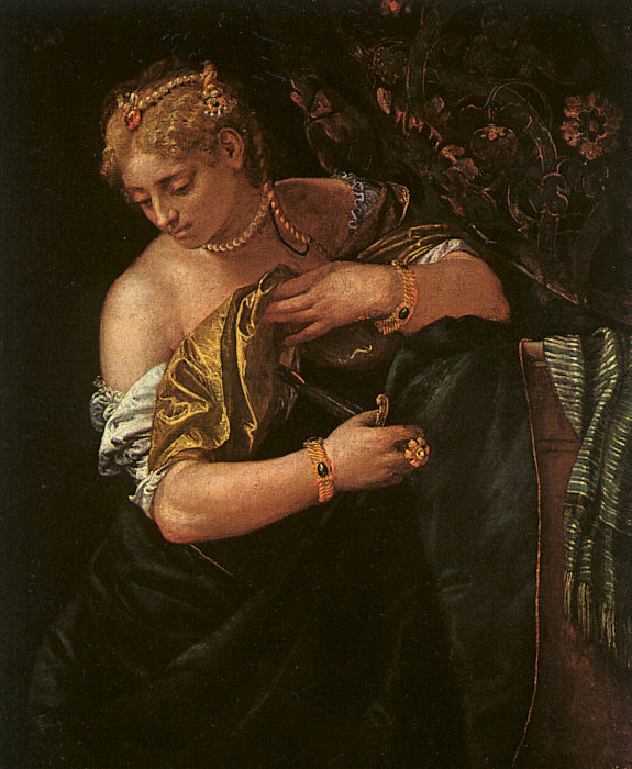  Paolo  Veronese Lucretia Stabbing Herself